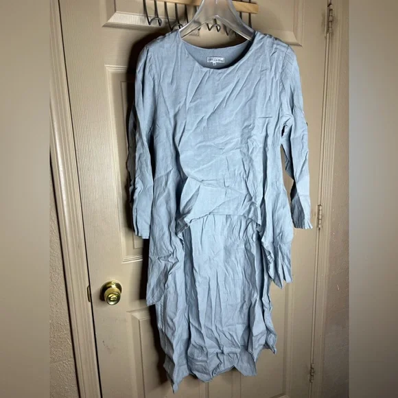 Gianni Moda | Dresses | Gianni Moda 0 Lin Blanc Grey Linen Dress 36 |  Poshmark